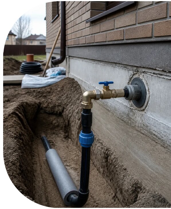 Устройство ввода водопровода в дом в Солнечногорске от 8847 р. | АПаруса-Слн